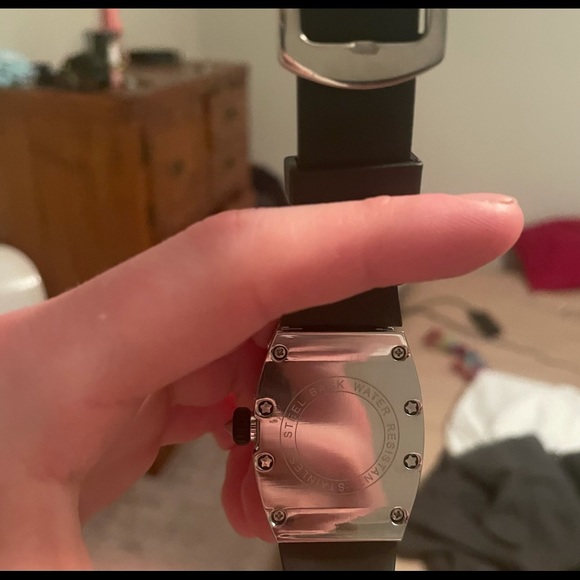 Iced out crystal and stainless steel watch. - Picture 4 of 6